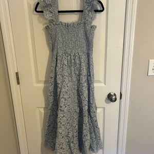 Altar'd State Sky Blue Floral Lace Dress